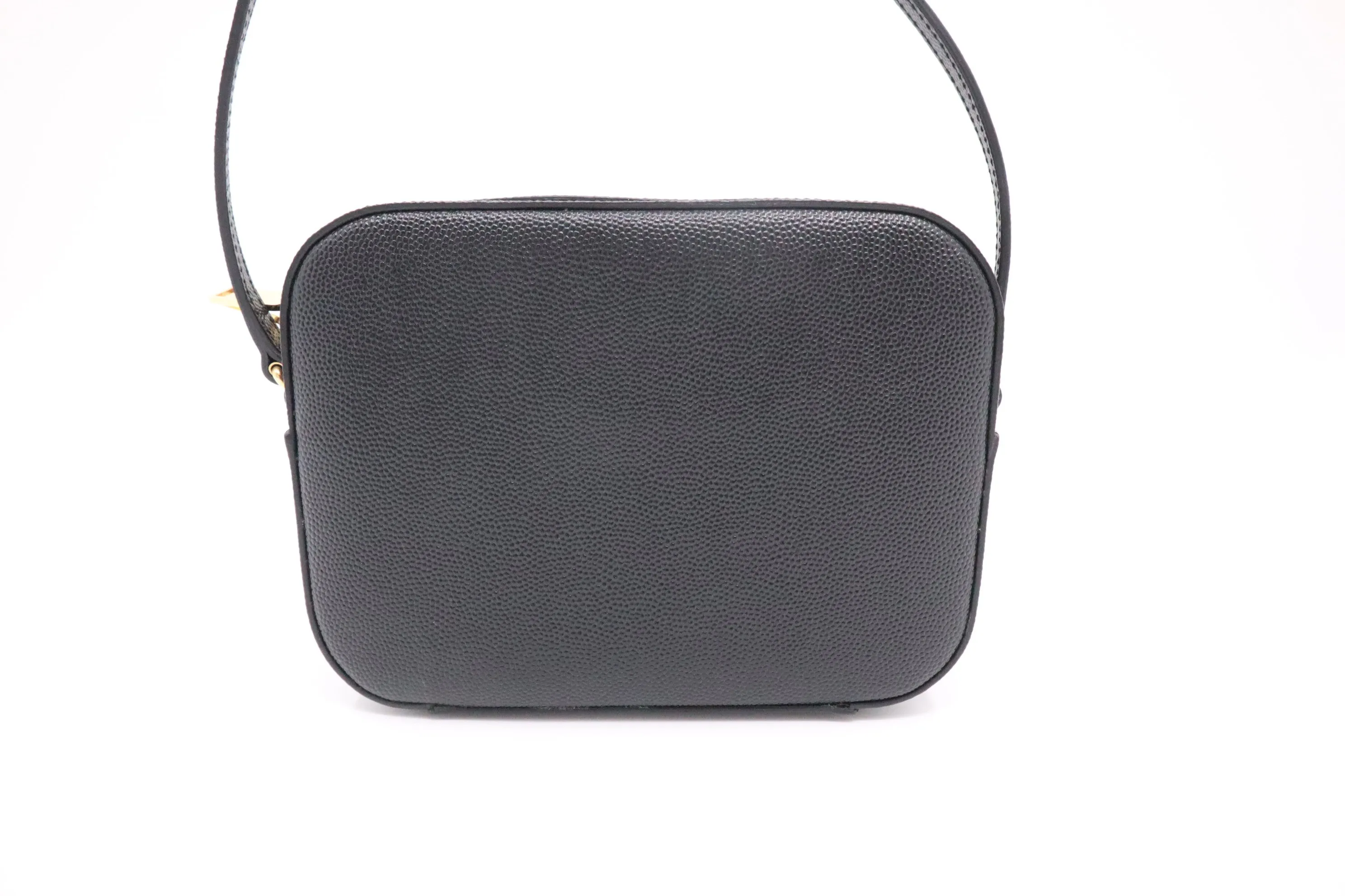 YSL Saint Laurent Mini Lou Camera Bag in Black Grain de Poudre Leather